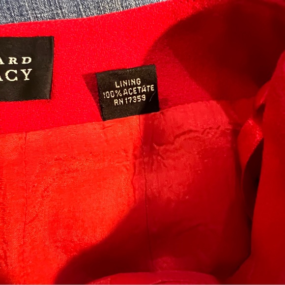 🟠 Linda Allard Ellen Tracy Red Wool Lined Skirt - size 12 - Picture 2 of 8